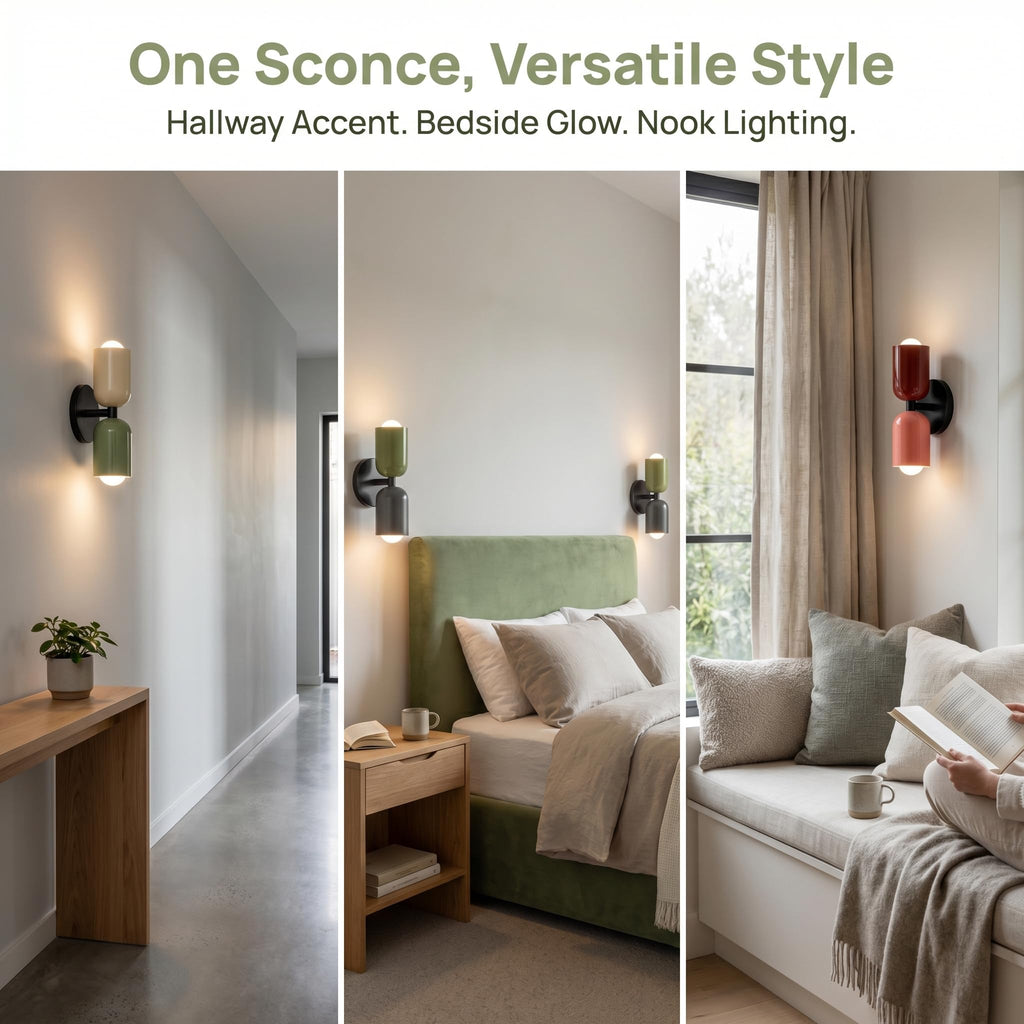 10 in 2-Light Mid Century Wall Sconce, Warm-Toned Nordic Wall Mount Light Fixture, Bedside Hallway Living Room