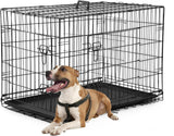 Dog Crate Dog Kennel Cage with Double Door,36 inch Folding Metal Wire Dog Cage with Removable Tray&Divider Panel,Pet