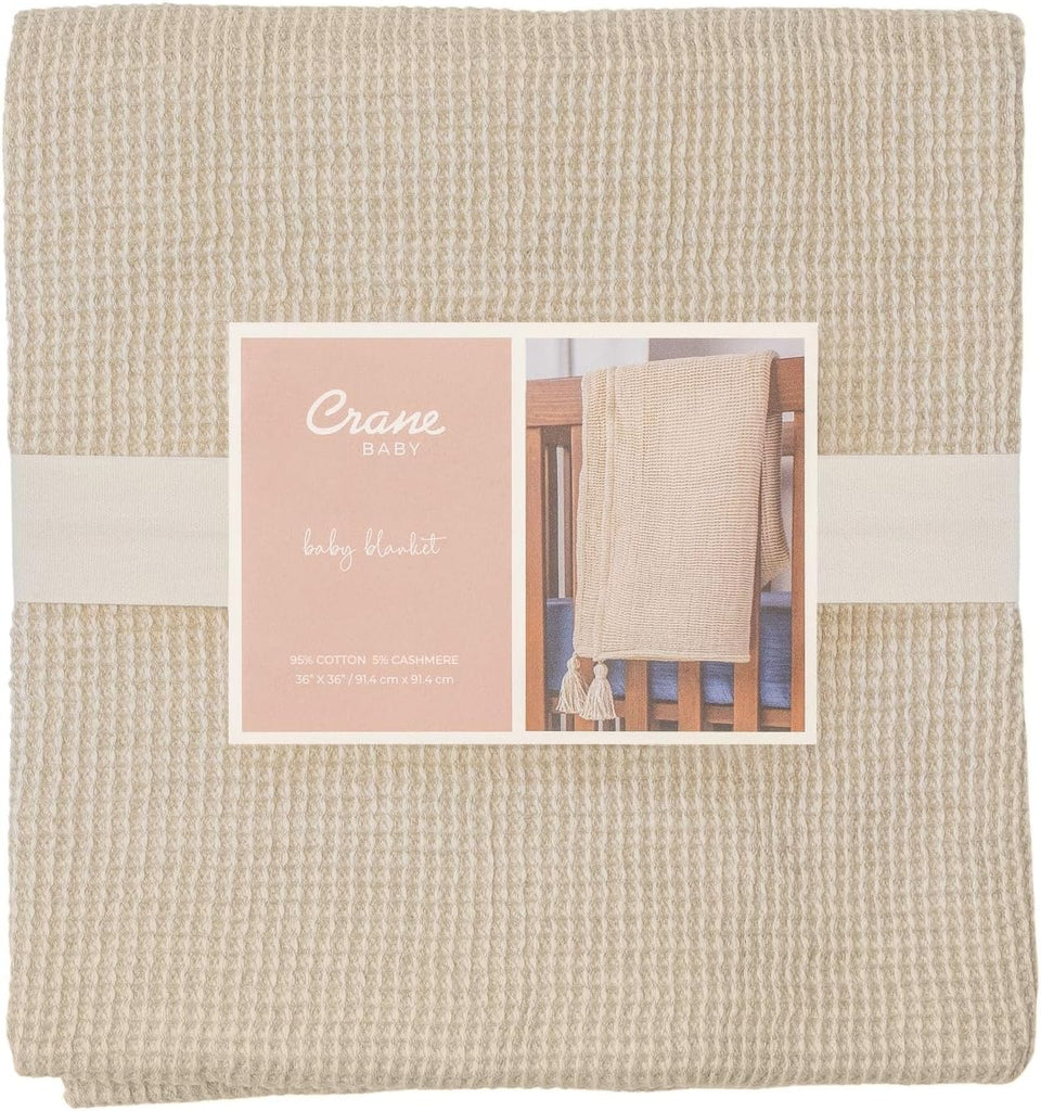 Hazelwood Luxe Blanket, Soft Cotton Nursery and Stroller Blanket, Cotton and Cashmere, 36" x 36"