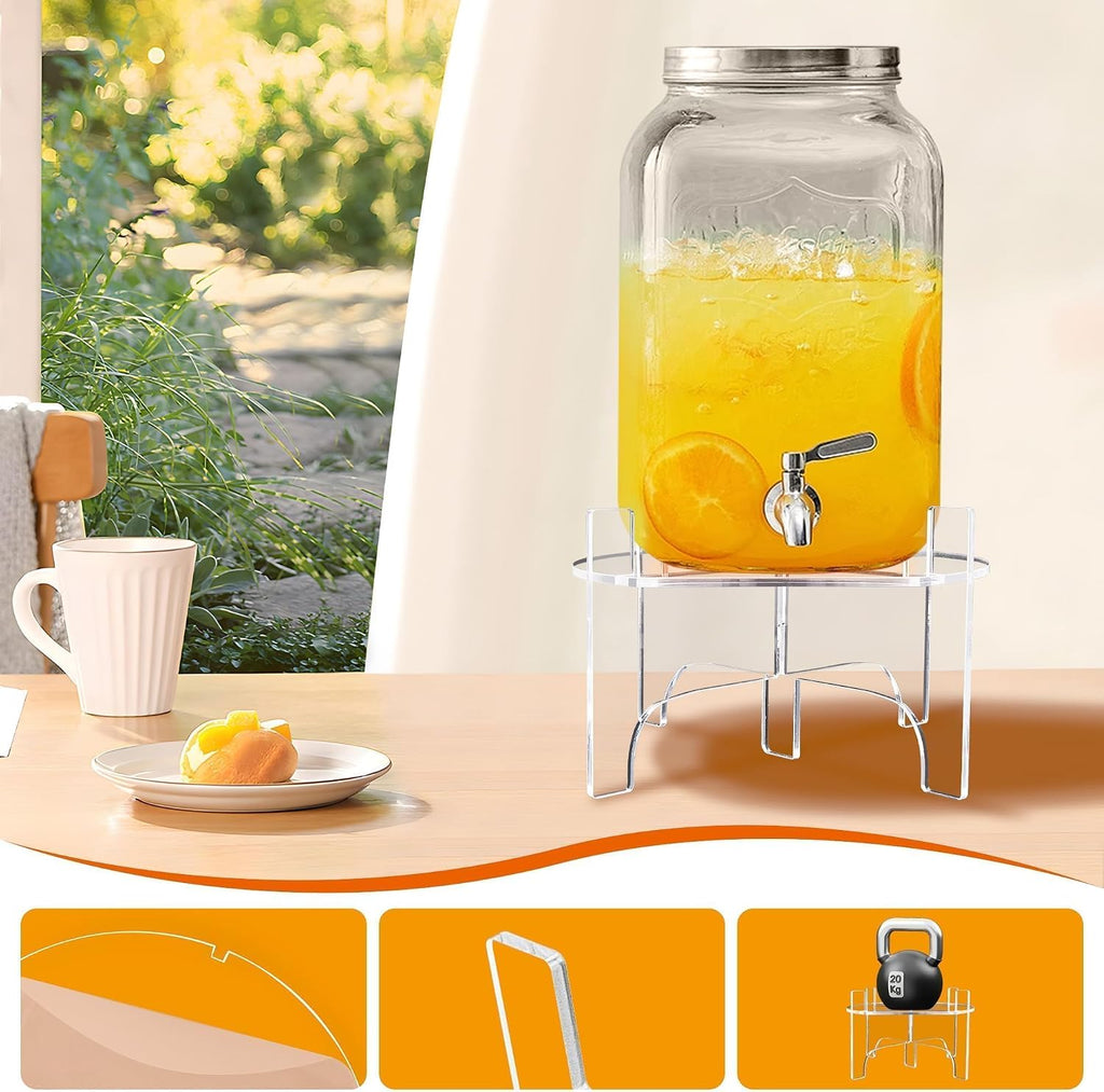Drink Dispenser Stand Acrylic Fit Max 7.87 Inch Diameter of Water Dispenser, Glass Jar, Party, and Catering Beverage