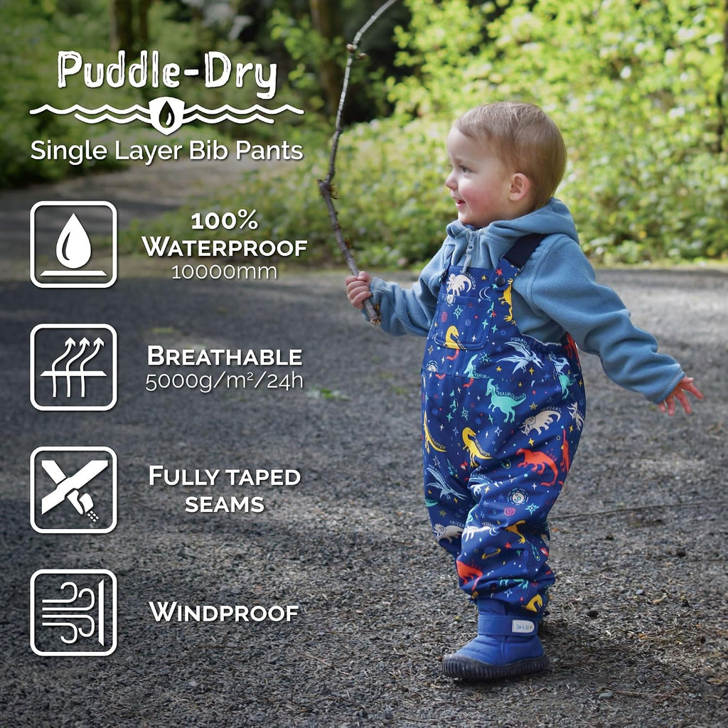 Puddle-Dry Rain Bib Pants for Toddlers