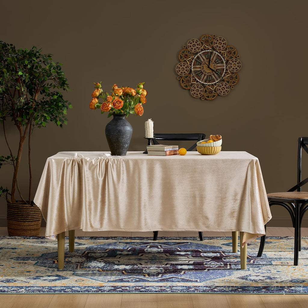 Velvet Tablecloths Rectangular 55x84 Inch French Luxury Solid Table Cloth