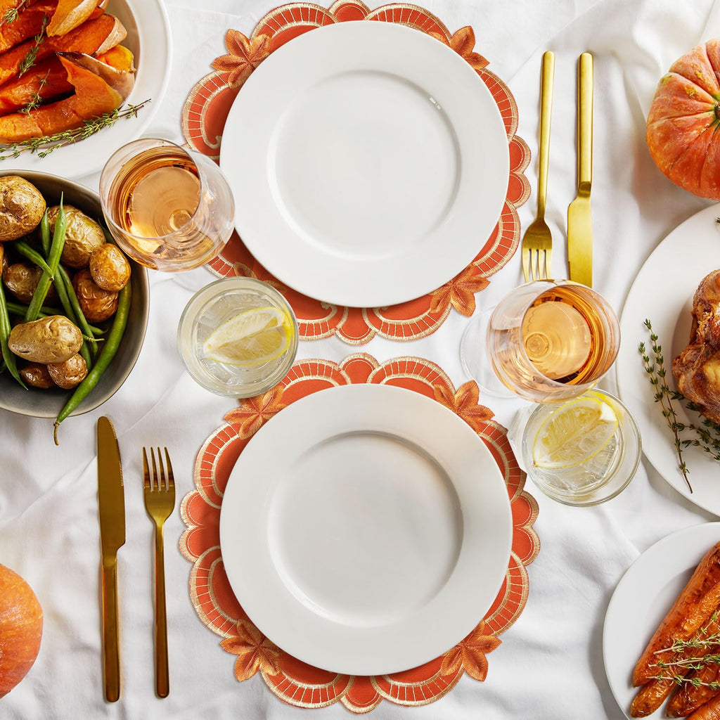 6 Pcs Thanksgiving Placemats Fall Pumpkin Velvet Table Placemat