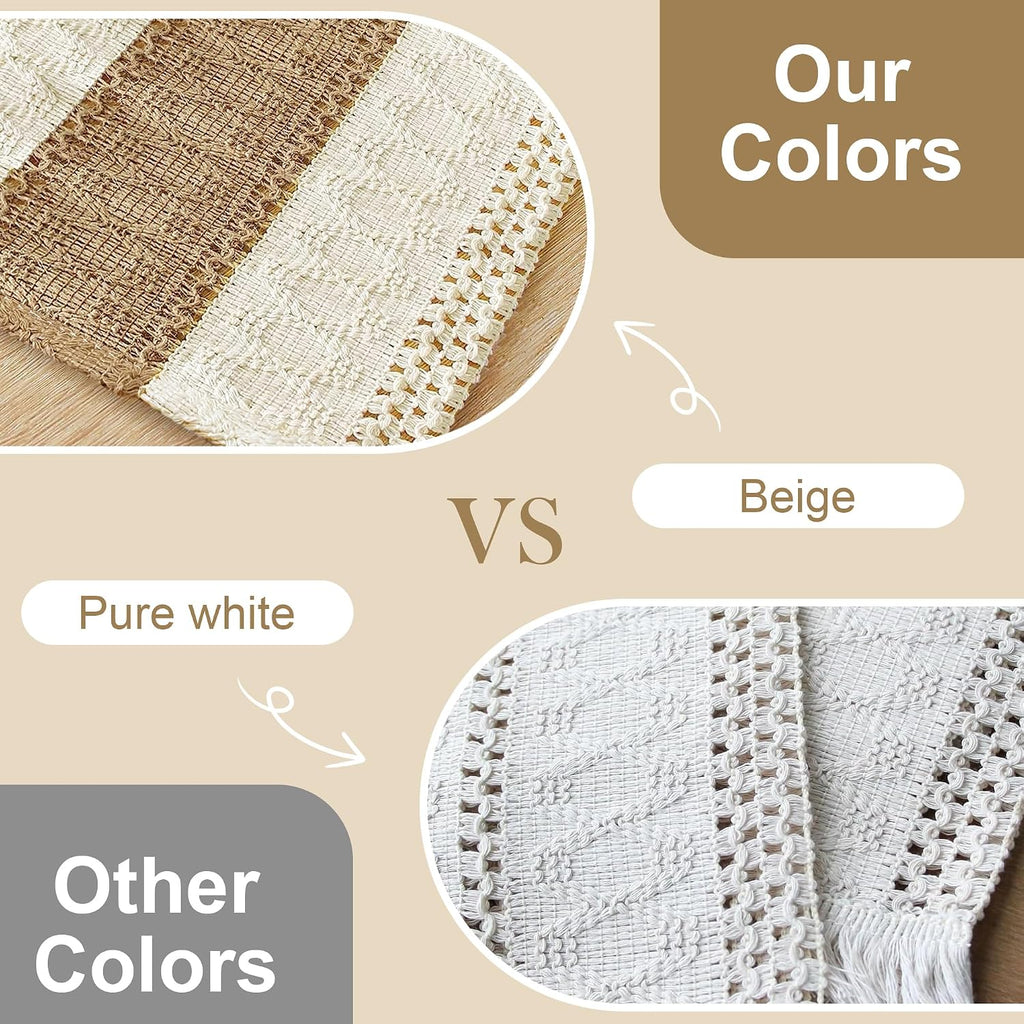 Boho Placemats, Macrame Table Mats Farmhouse Dining Decor - Set of 6