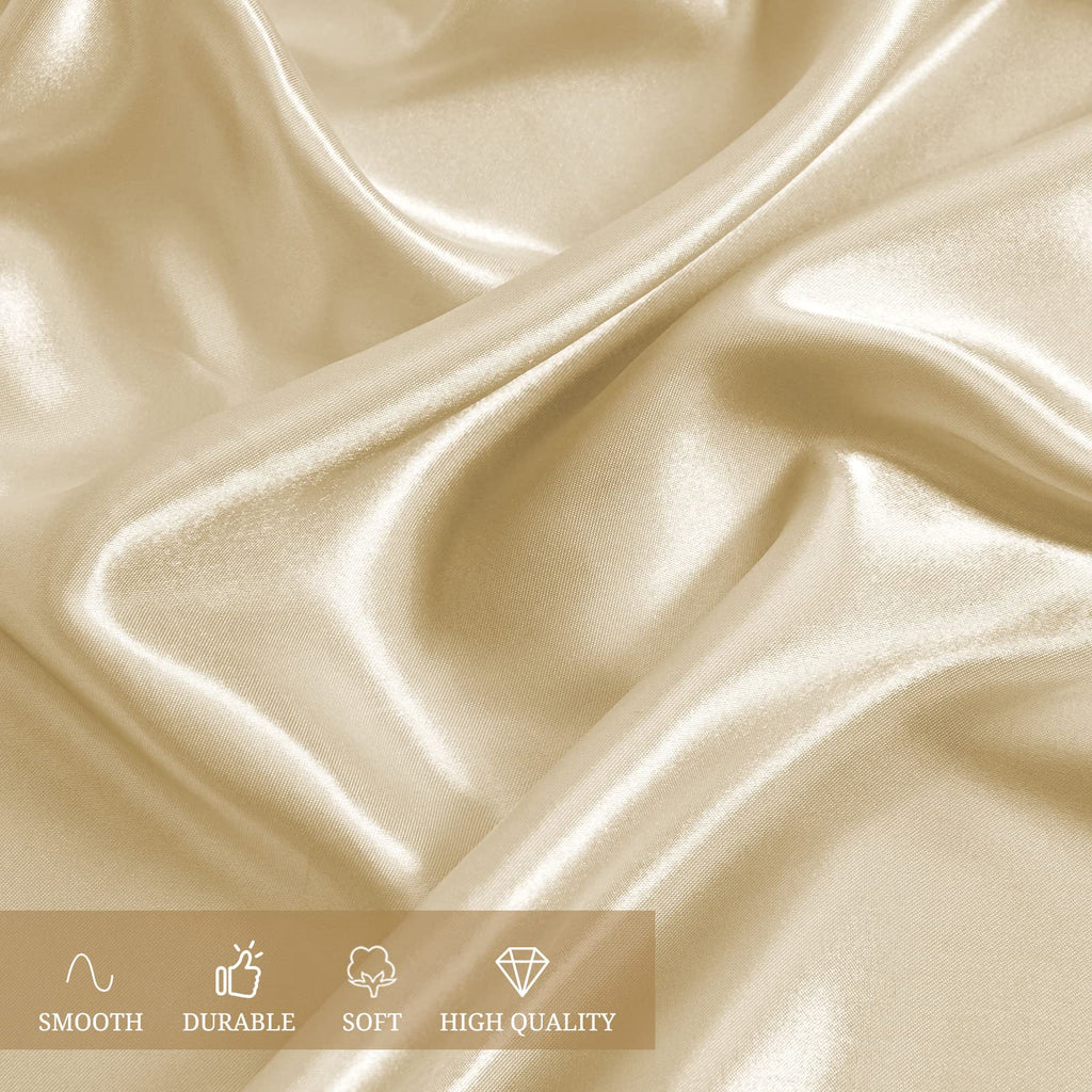12 Pack Champagne Satin Tablecloth, 57 x 108 Inch