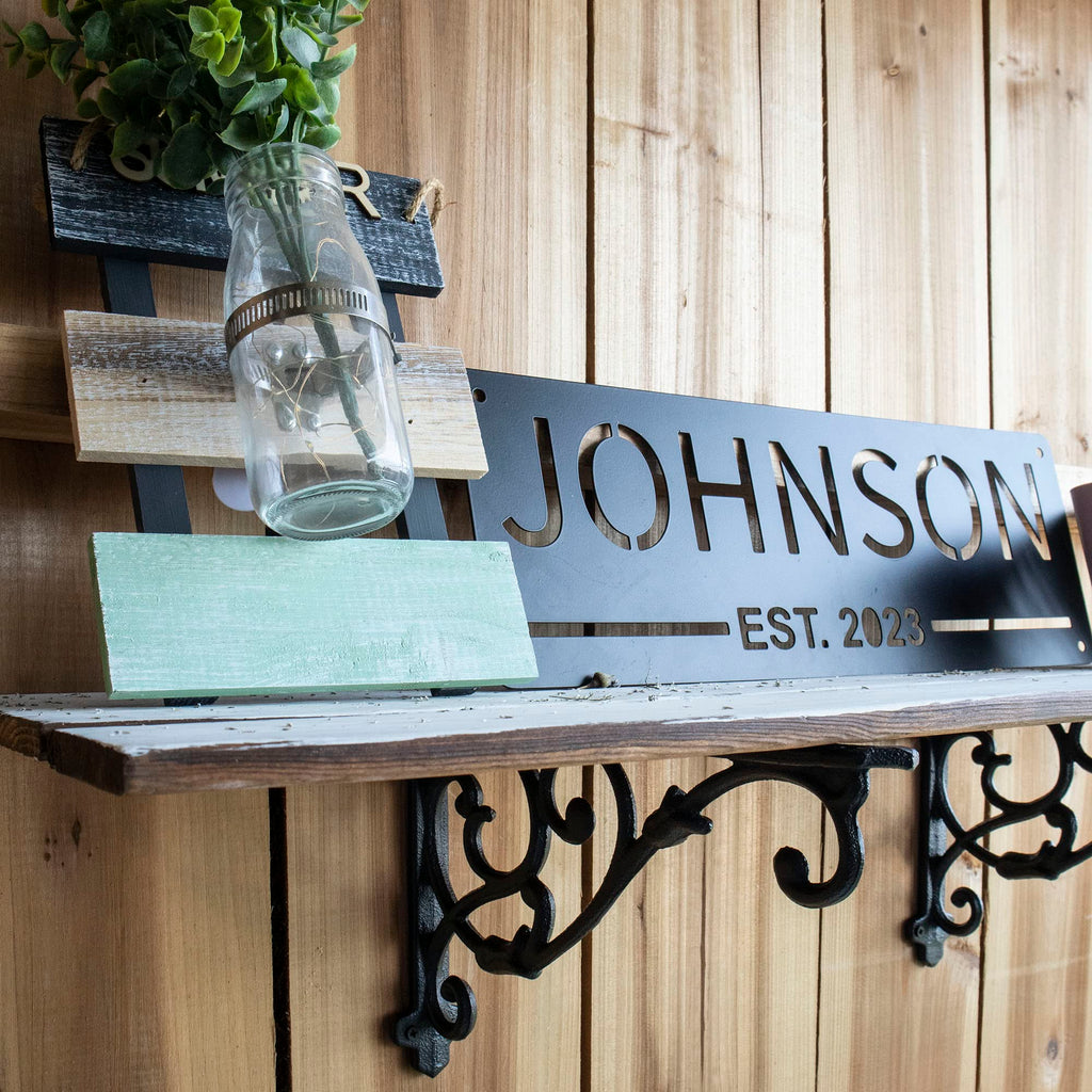 2 Pack Decorative Shelf Brackets,11 Inch Cast Iron Shelf Supply,Antique Black Corbel,Screws Anchor Included