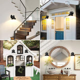Outdoor Lanterns, 2-Pack Exterior Light Fixtures, Waterproof Anti-Rust Black Wall Mount Lights
