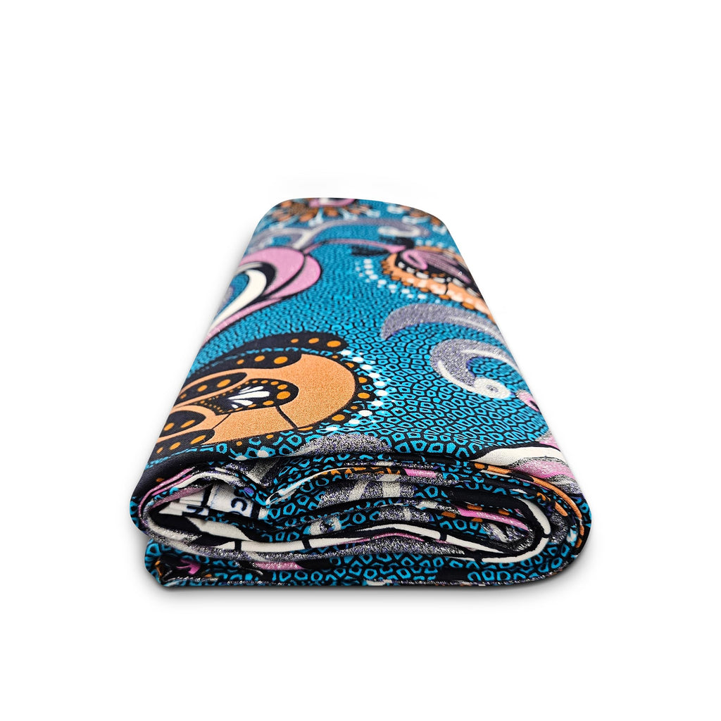 African Fabric with Gold Sand - 100% Cotton (6 Yards) Perfect for Traditional African Attire, Dresses, Skirts