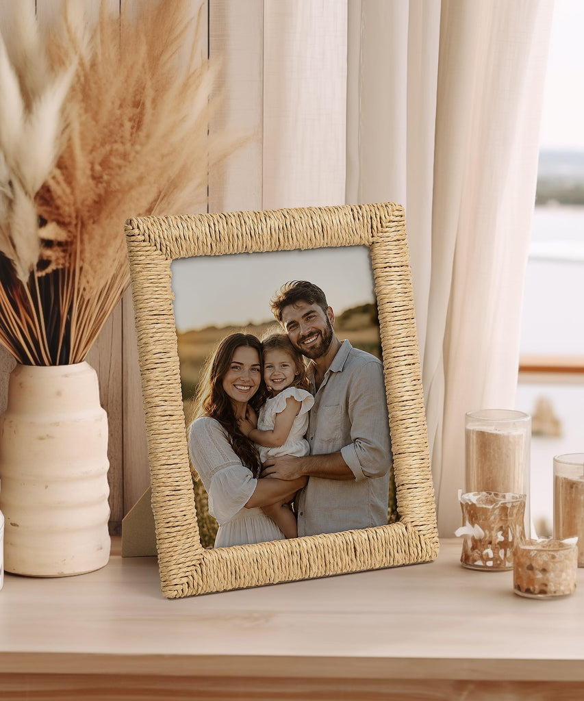 Boho 8x10 Picture Frame Rattan 8 x 10 Photo Frame