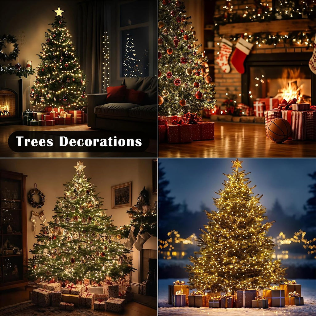 33FT 300Leds Firecracker Fairy Lights,Green Wire,Warm White