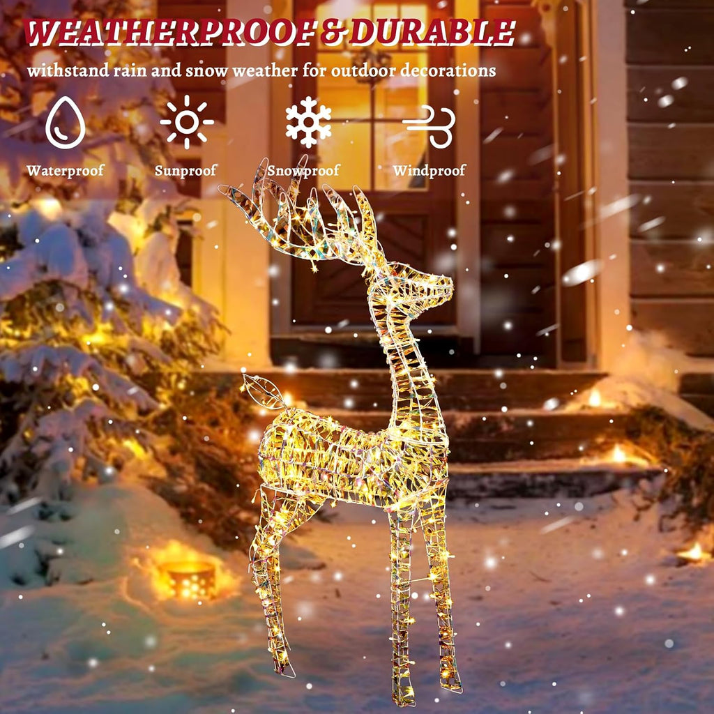 Christmas Iridescent Reindeer Decoration for Yard