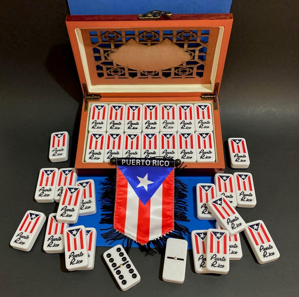 Puerto Rico Classic Double Six Dominoes Set - Premium Quality with Wooden Storage Case