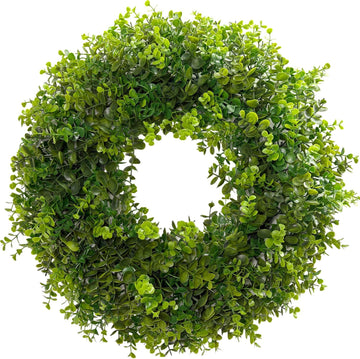 18 Inch Boxwood Wreath for Front Door,Greenery All Year Round