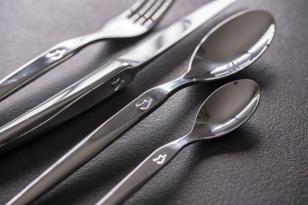 Heritage Dinnerware Set; Luxury French Flatware in Premium Stainless Steel; Features Knives, Forks, Spoons with