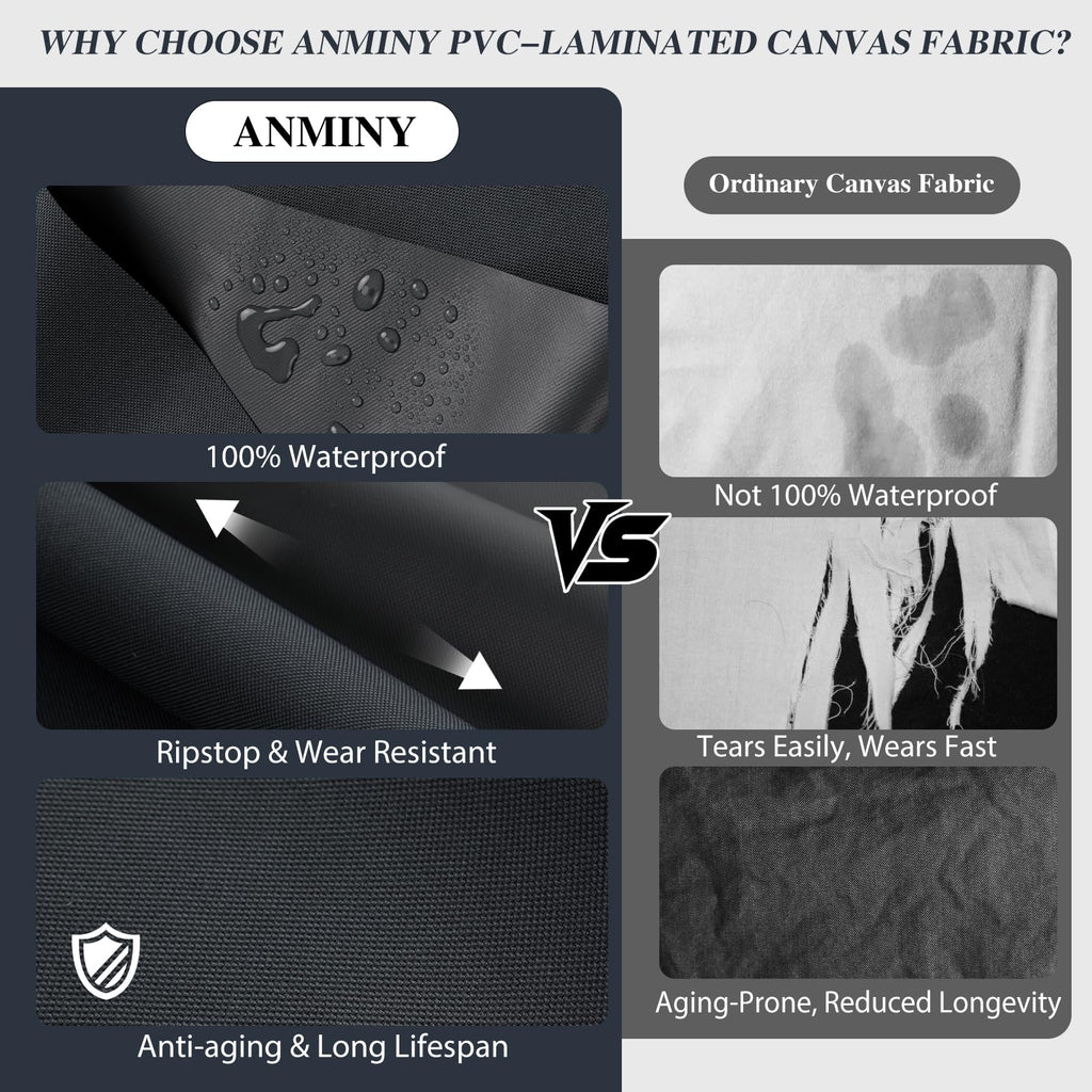 100% Waterproof Fabric Marine Canvas Cut by Yard 58"W 600D Dark Gray