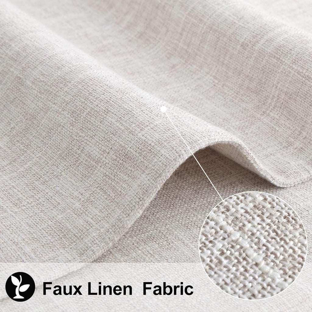 Faux Cotton Linen Placemats, Cloth Dining Table Mats - Set of 6