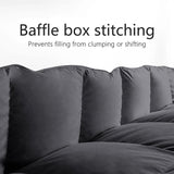 Premium 2100 Series King Comforter All Season Breathable Grey Comforter Soft 4D Spiral Fiber Quilted