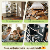 5 Tier Bookshelf, L Shaped Corner Bookshelf with 10 Open Shelves