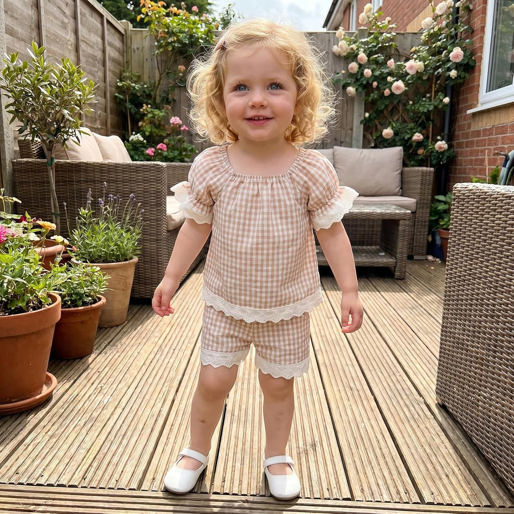 Toddler Baby Girl Clothes Summer Lace Shirts Shorts Set Outfits