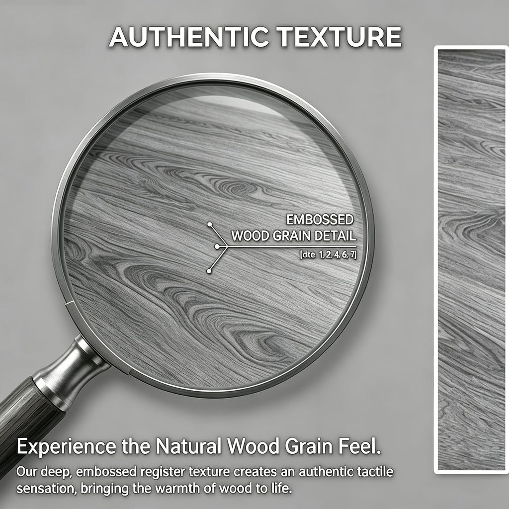 Wood Peel and Stick Tile,Waterproof Vinyl Roll Flooring (Grey)
