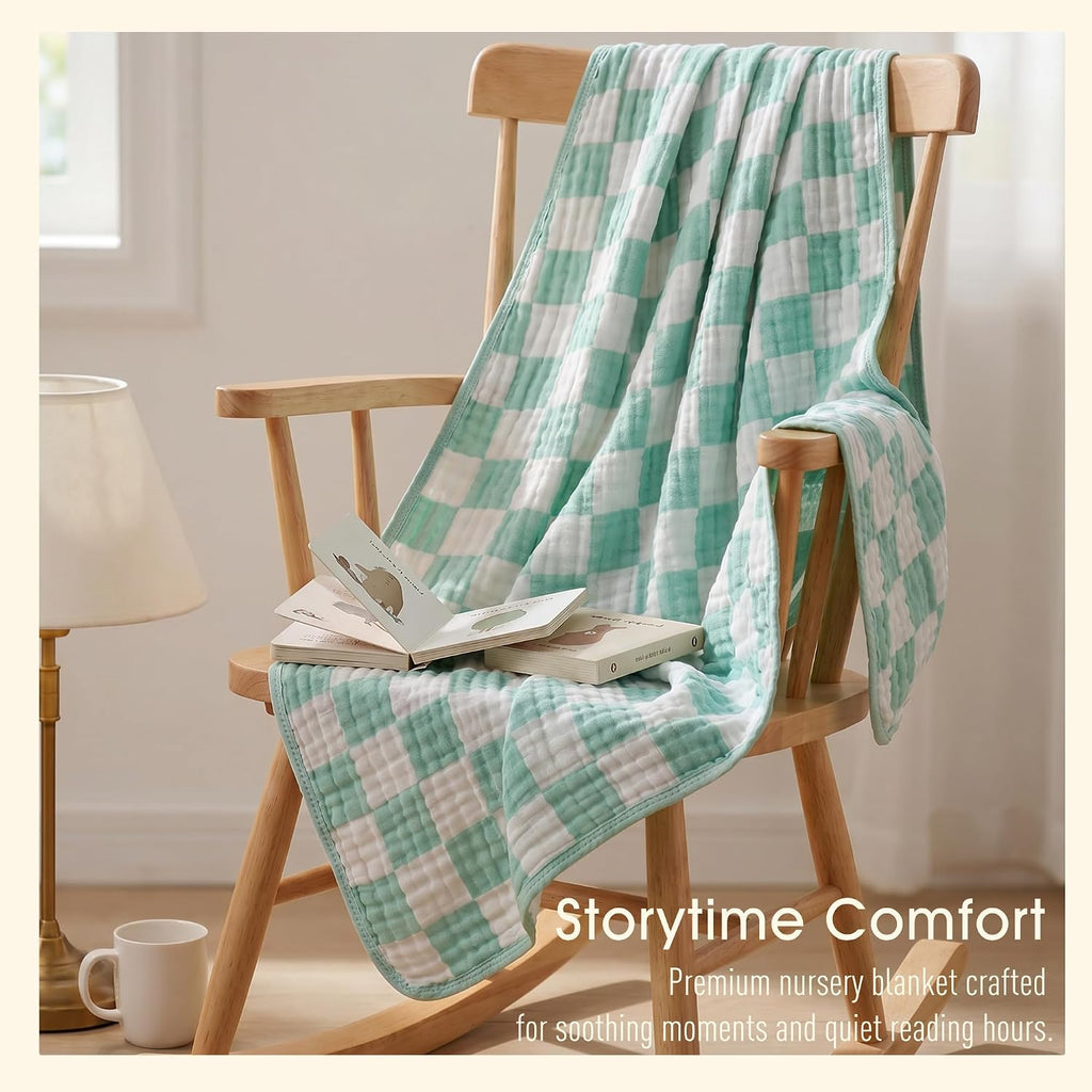 Ultra Soft Muslin Baby Blanket, A Versatile Swaddle and Bed Blanket for Babies, Toddlers, Boys, and Girls (1 Pack).