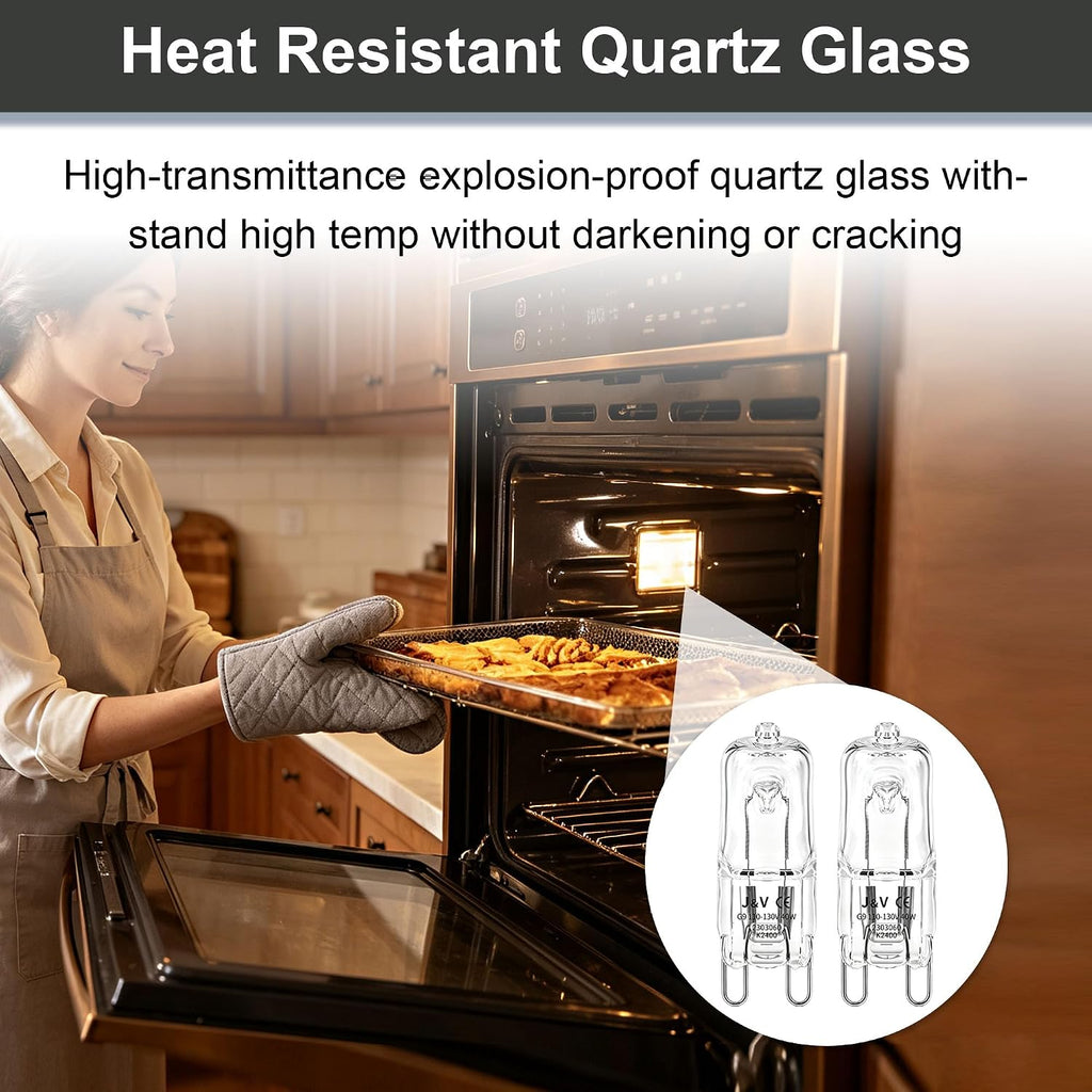 Oven and Microwave Light Bulb, G9 40W, 2 Pack