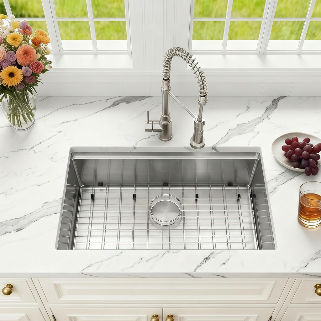 30 Inch Workstation Kitchen Sink, 16 Gauge Undermount Sink