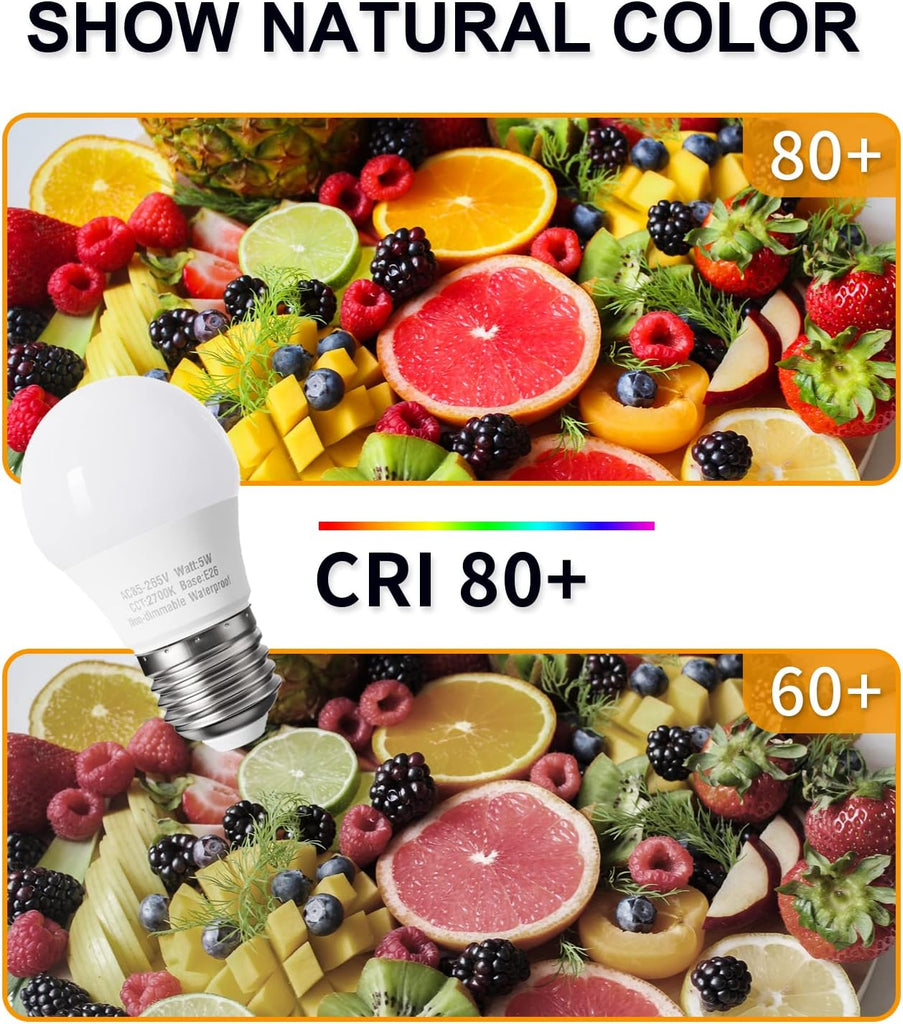 Warm White A15 Appliance Light Bulb, 40W Equivalent, 120V, 2700K, E26 Base