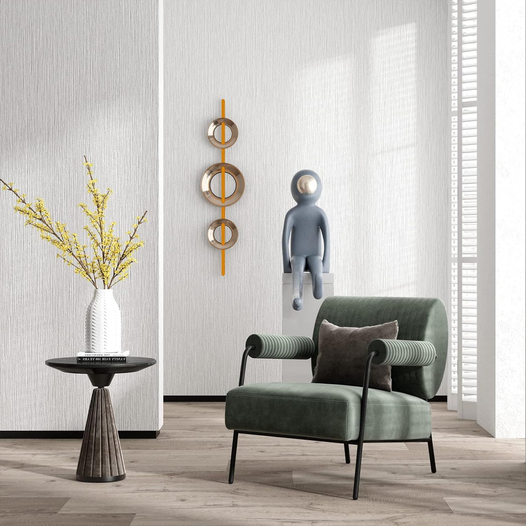Grasscloth Textured Wallpaper 24in X 393in Fabric Contact Paper White Wall Paper Linen Peel and Stick Self-Adhesive