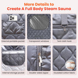 Portable Sauna for Home, Upgraded Personal Steam Sauna Box with 3L 1300W Steamer, Folding Chair