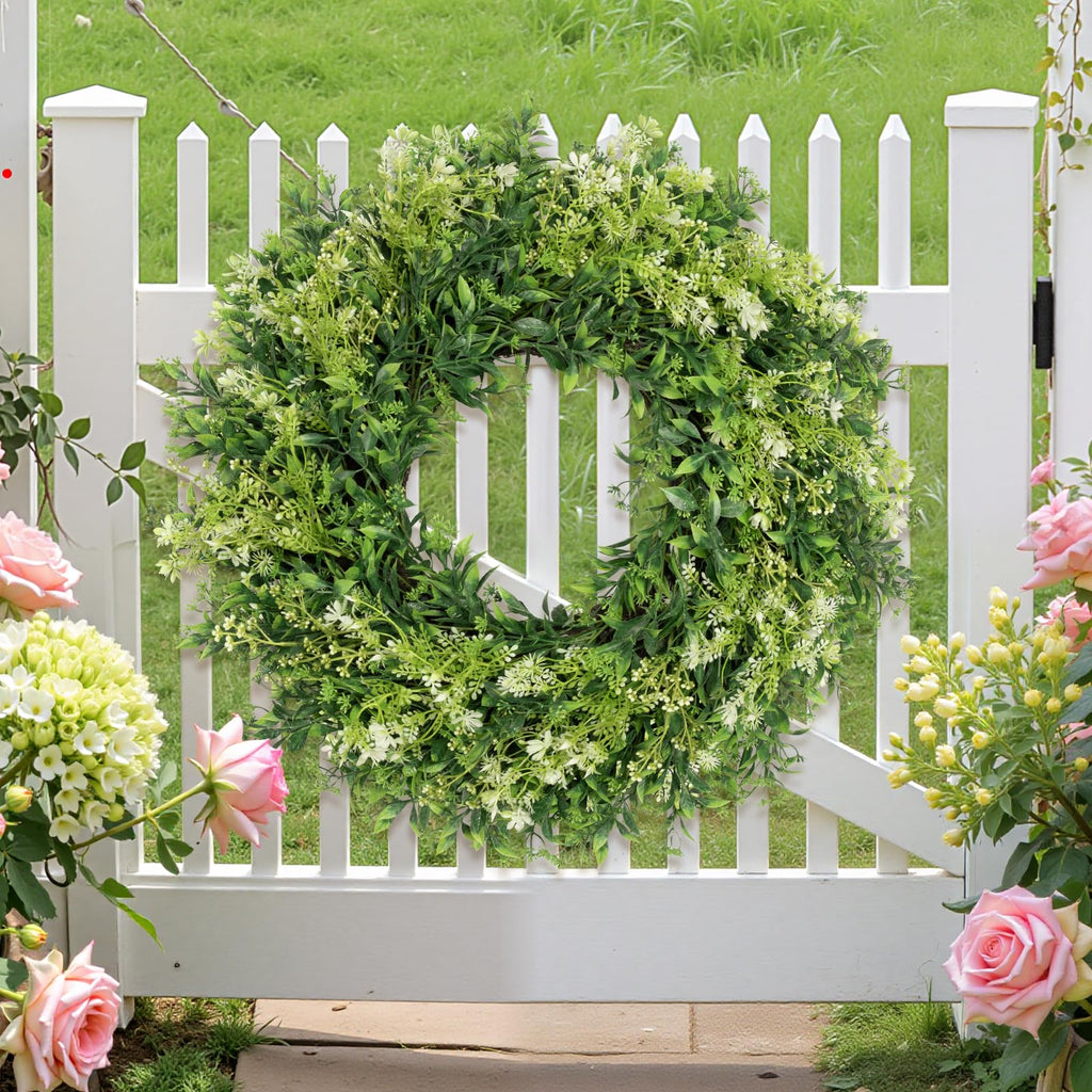 28 Inch Large Eucalyptus Wreaths for Front Door Artificial Green Leaves Greenery Indoor Outdoor Wreath Home Decor