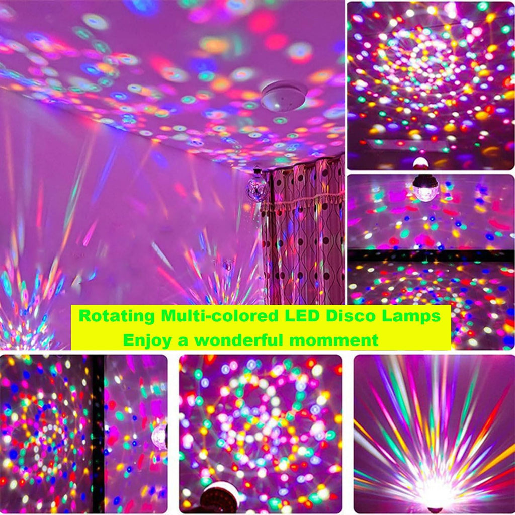 Voice Control Colorful Magic Rotating Ball Light, AC 85-265V E26/E27 LED Disco Ball Light, RGB Disco Light Bulb