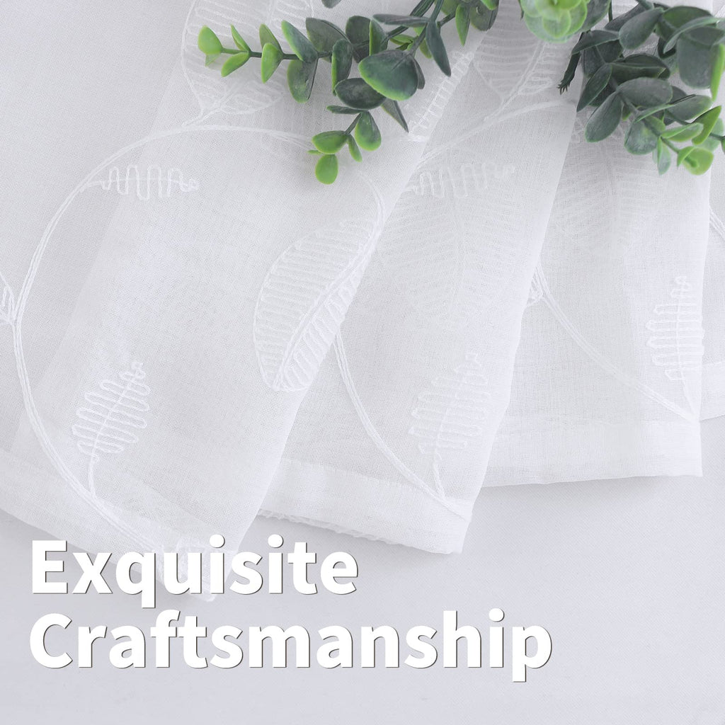 White Sheer Curtains 84 Inches Long 2 Panels