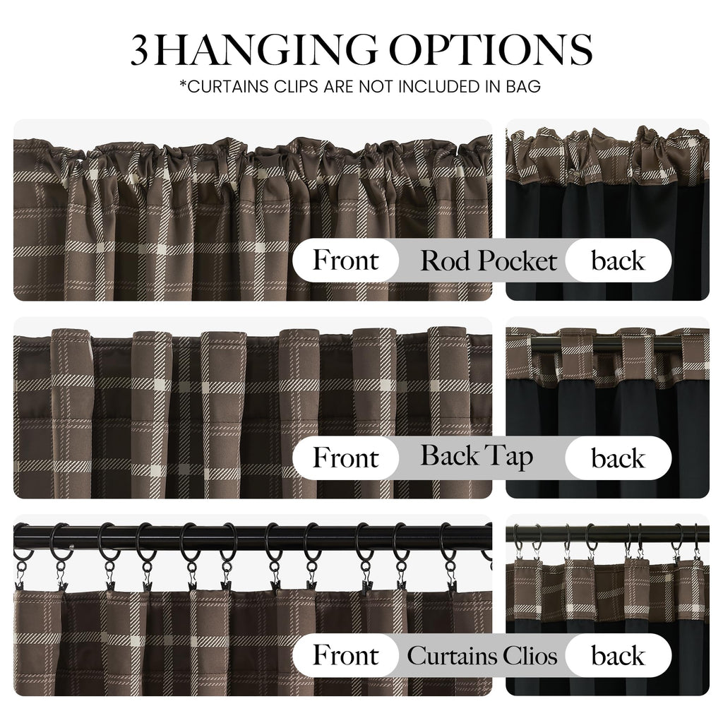 Autumn Plaid 100% Blackout Buffalo Check Window Curtains