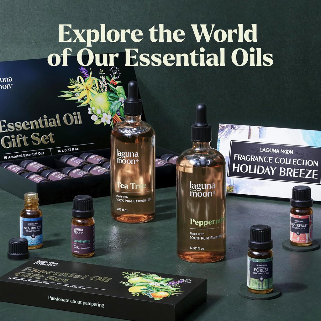 Summer Essential Oils Set - Holiday Breeze Gift Set for Diffusers, Home Care, Candle Making, Fragrance, Aromatherapy - Set of 6