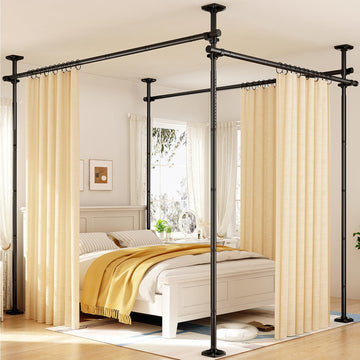 Room Divider for Room Separation, 4-10ft(H) 28-171inch(W), Black