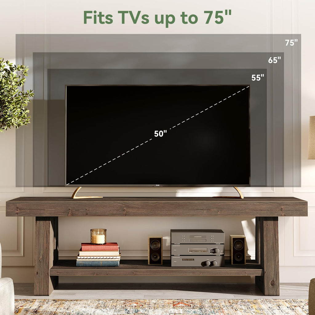 63-Inch Solid Wood TV Stand for TVs up to 75 Inches