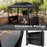 6’x10’ Hardtop Grill Gazebo, BBQ Gazebo for Outdoor Grill with Double Galvanized Steel Roof
