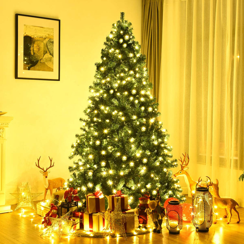 7.5ft Pre-lit Christmas Tree with 1346 PVC Tips, 400 Lights