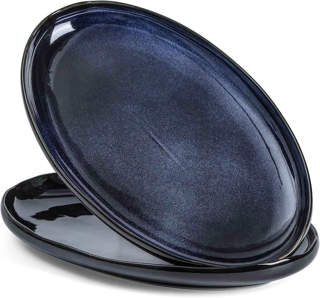 Serving Platter Ceramic Tray Plates Extra Large Oval 14.5 Inch Porcelain Dinner Plates Long Serving Dish Set