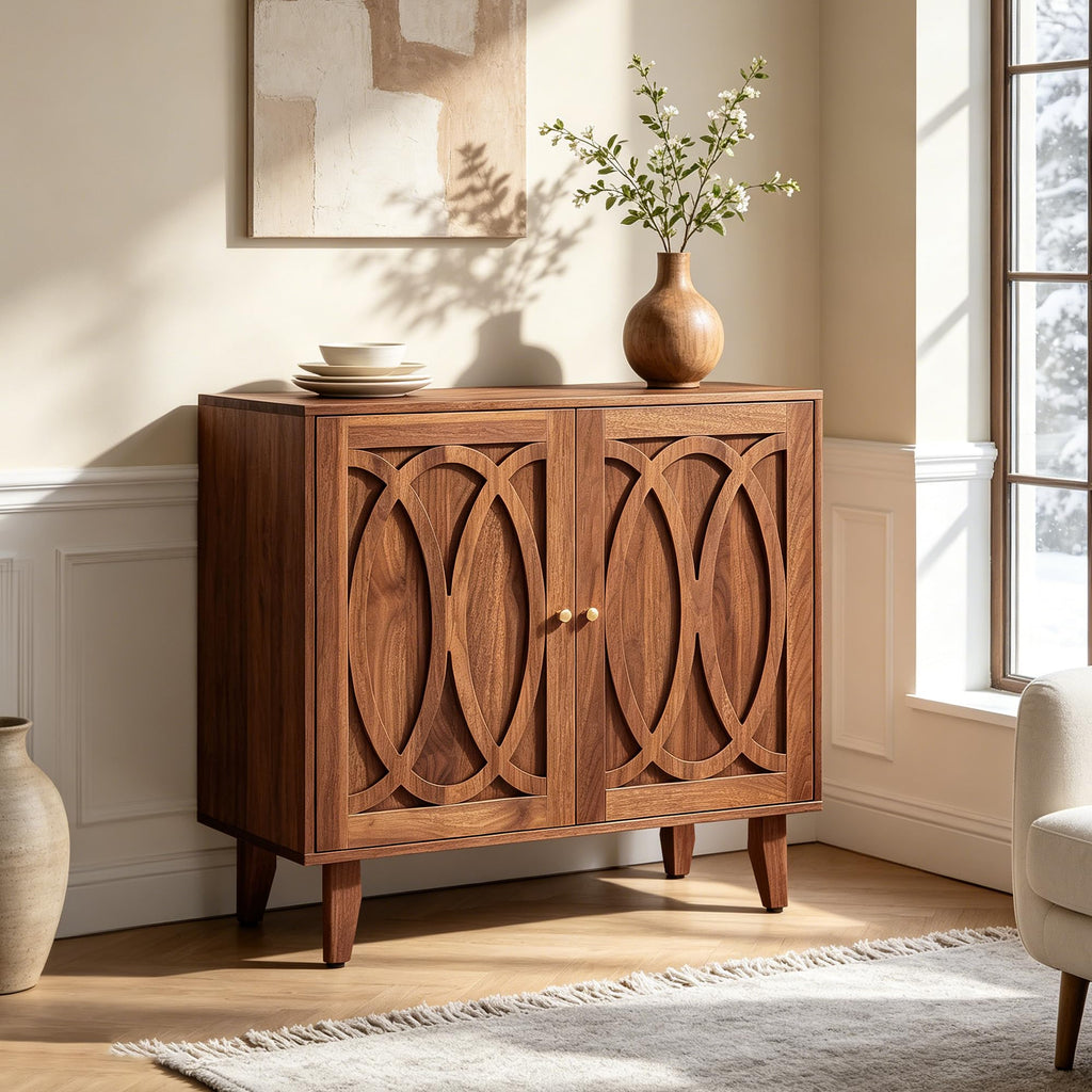 31.5" Mid Century Modern Sideboard Buffet Cabinet with Storage