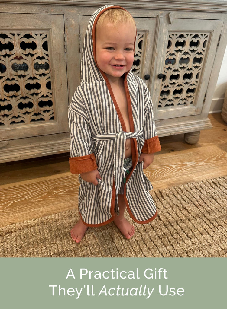 Toddler Bath Robe, Kids Hooded Bathrobe & Swim Cover Up, Rosewood 3-5 year