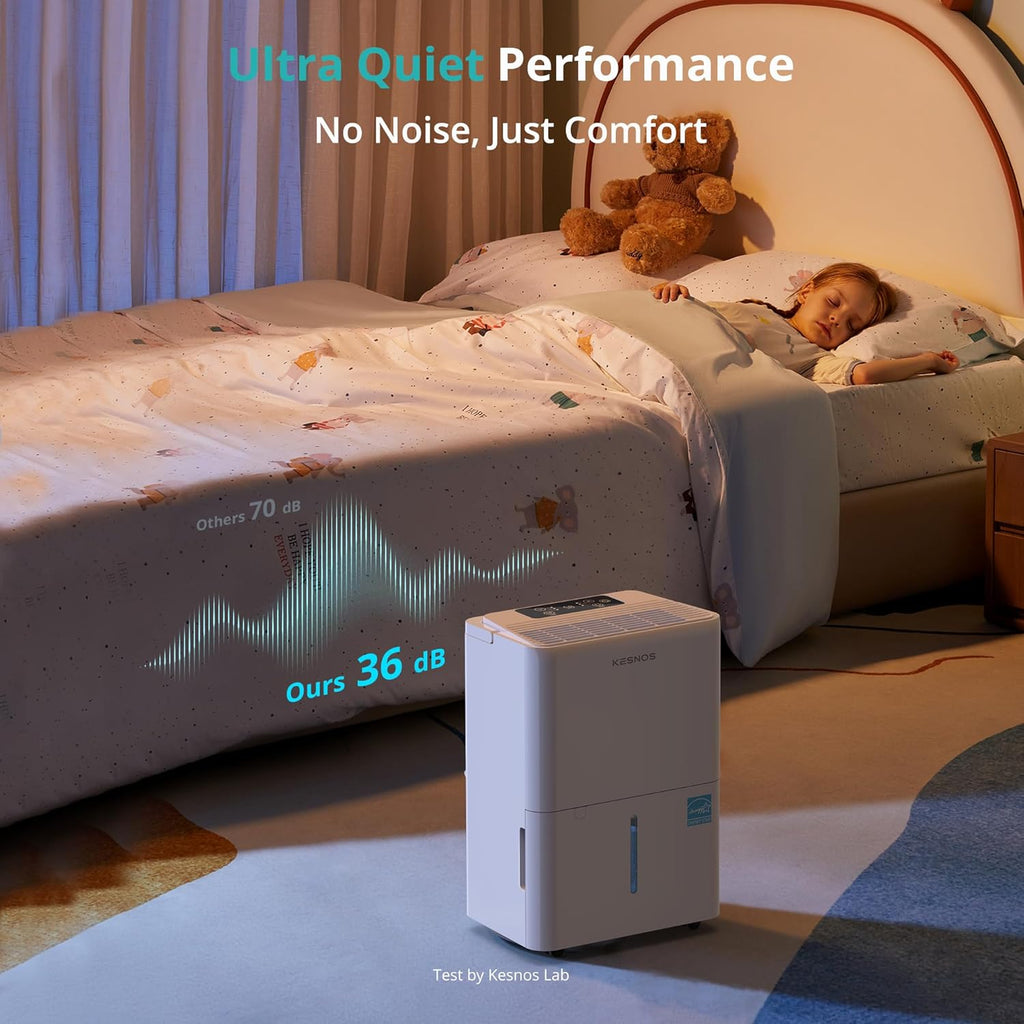 2,500 Sq. Ft. Energy Star 2025 Dehumidifier for Home & Basement, Ideal for Bedroom with Ultra Quiet 36 dB, 0.39