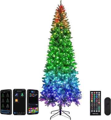 9 FT 550 LED Lights Smart Prelit Pencil Christmas Tree
