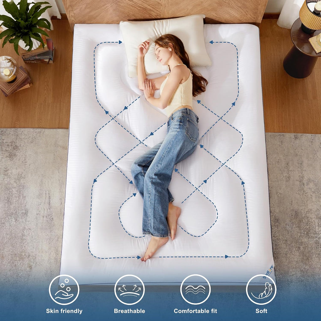 King Mattress Topper, Thick Pillow Top Bed Cover Soft Mattress Pad | Mattress Cover for Back Pain Relief,Cooling Deep