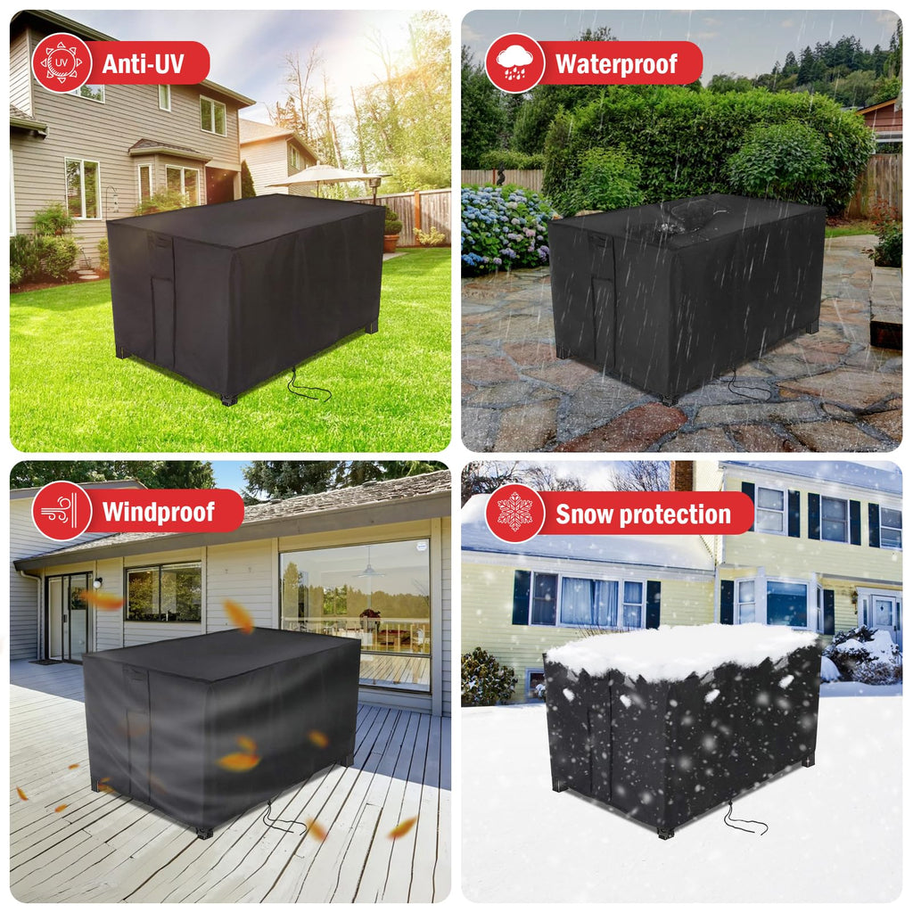 Rectangular Fire Pit Cover for Firepit Table, 40 x 28 x 25 Inch