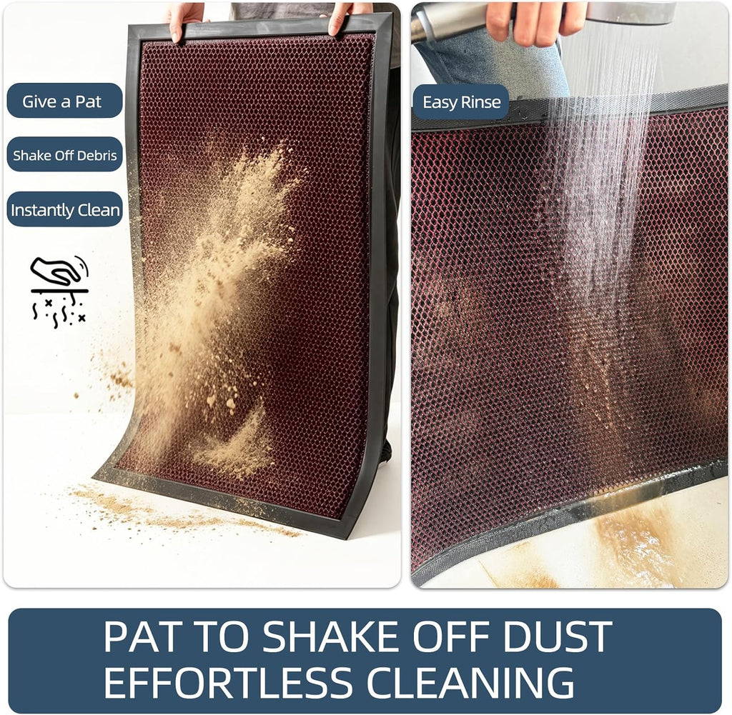 Front Door Mat Outside Entrance,Heavy Duty Rubber Door Mat,Non Slip Dirt Trapper Welcome Mat for Indoor Outdoor