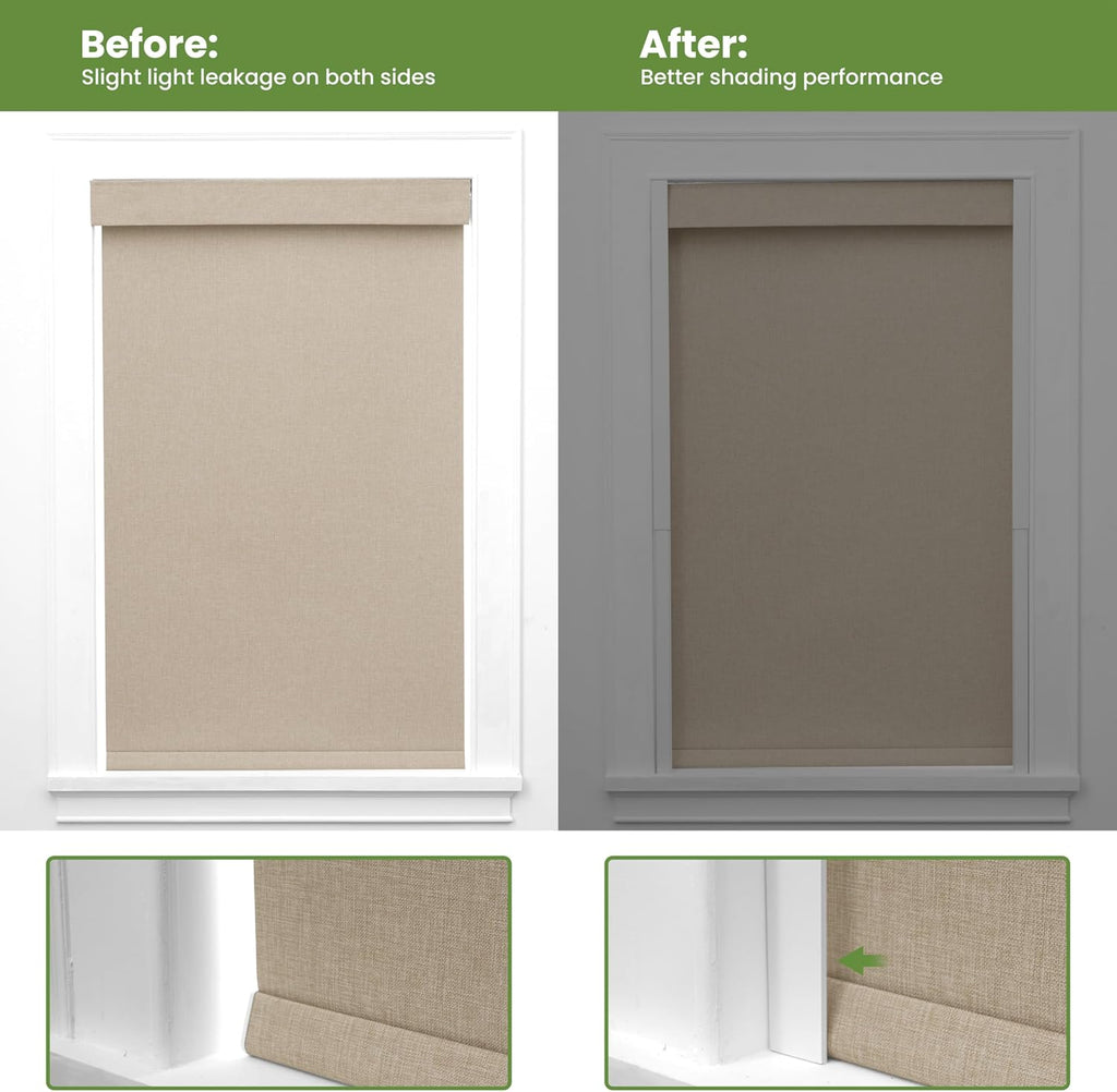 No Drill No Tools Blackout Cordless Roller Shades | Easy Install Roller Blinds Thermal Insulated Windows Shades for