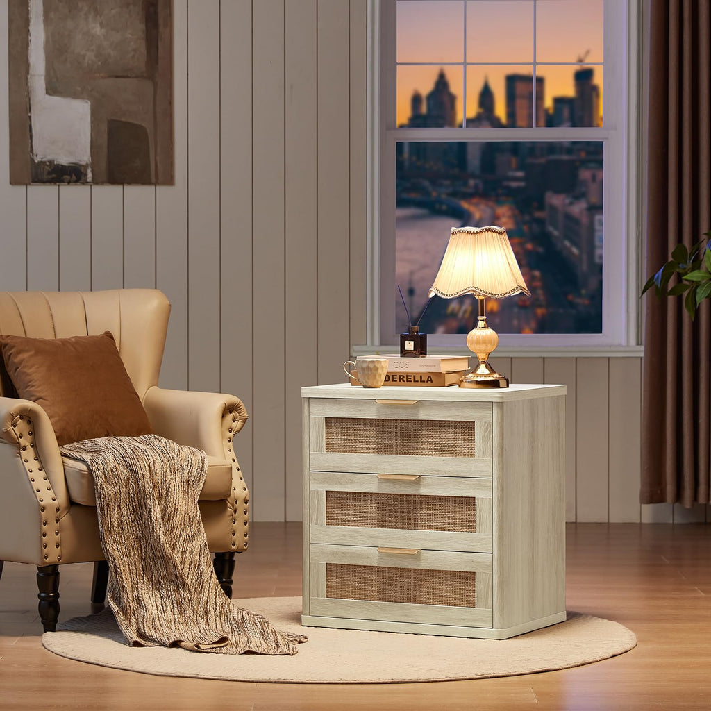 Rattan 23" Nightstands with Drawers