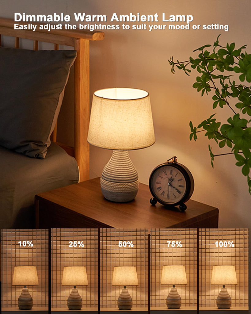 13" H Small Rechargeable Cordless Ceramic Table Lamp, Coastal
